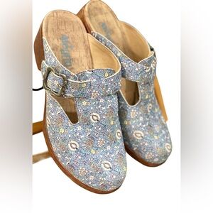 Alegria Floral Patterned Mules with Buckle